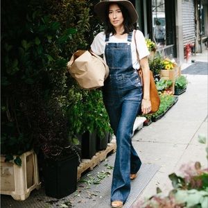Madewell flare Denim Overalls